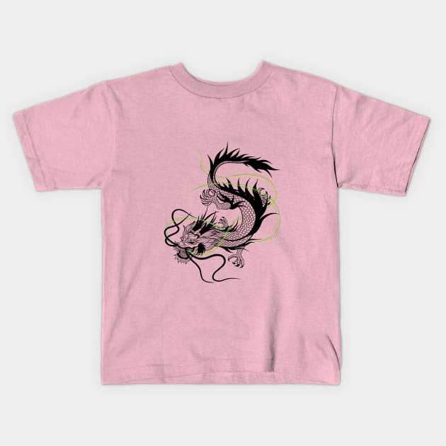 Lucky Dragon Kids T-Shirt by nannasaidno